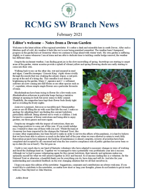 SW Branch Newsletter No 6 - February 2021 Cover
